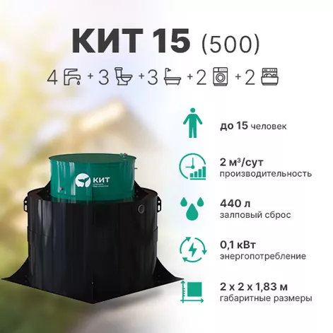 Станция биологической очистки КИТ 15 (К-15-500) в Галиче